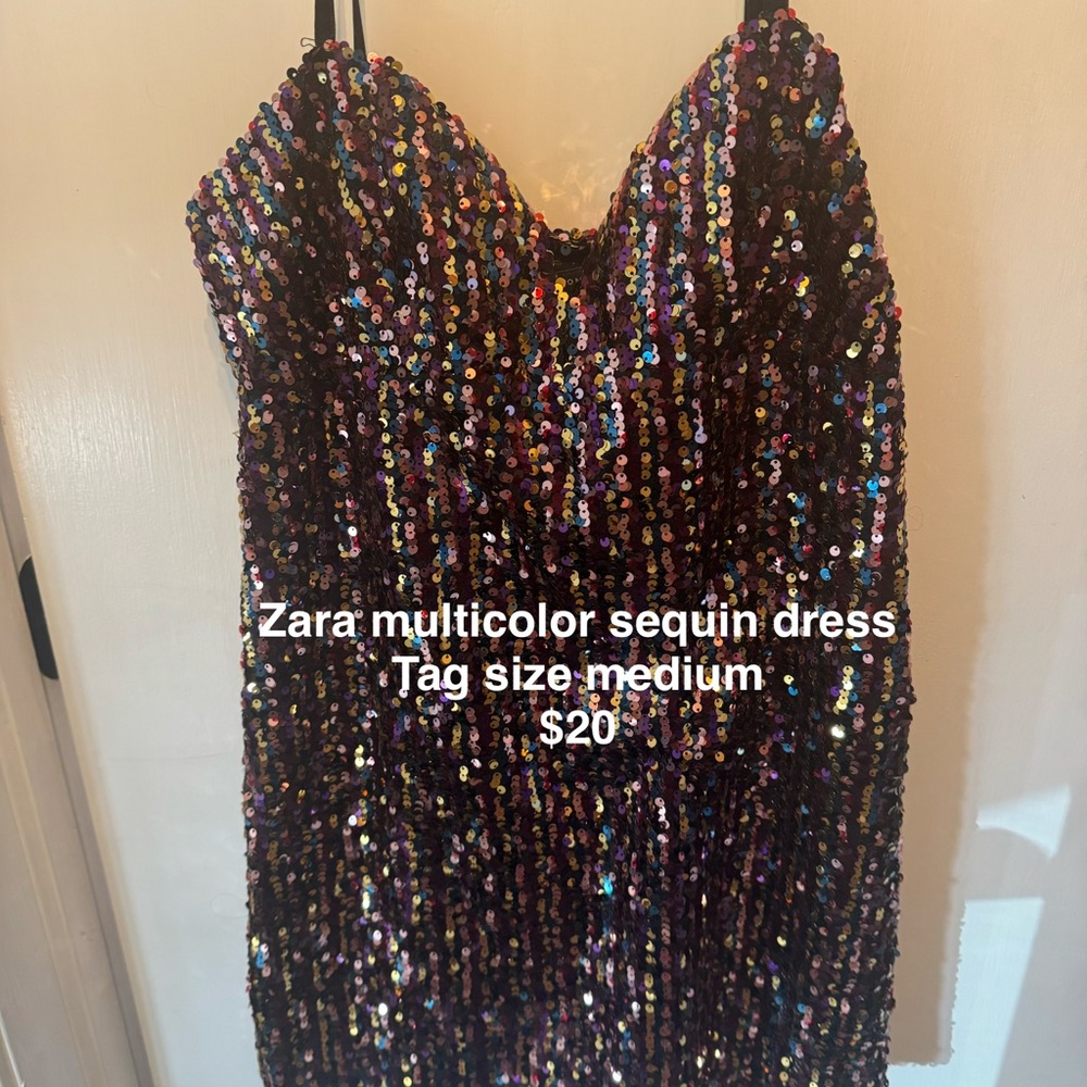Zara Vibrant Sequin Party Dress